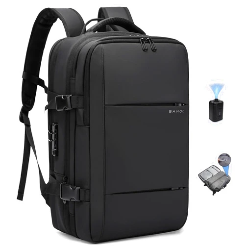 BANGE Air Vacuum Backpack with Pump,Seal Air Packing Vacuum System Compression with Anti Theft Lock, Expandable Large Capacity Backpack for Travel…