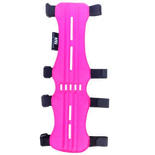 Hunt & Seek Fabric Archery Arm Guard 4 Hook-and-Loop Adjustable Straps Hunting Arm Guard Forearm Wrist Protector Archery Bracer Adult Unisex - Pink