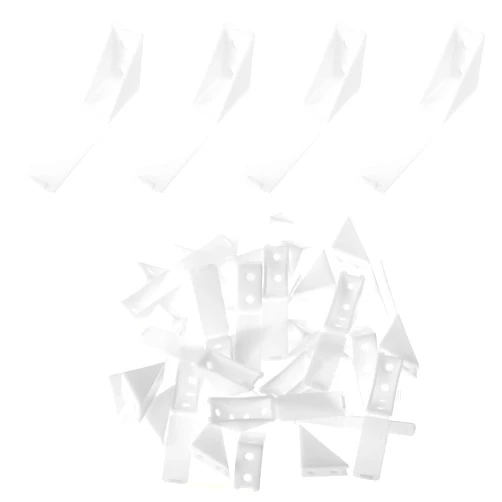 MroMax 20Pcs Plastic Corner Braces White Nylon L Shape Bracket with Cover Cap 1.57