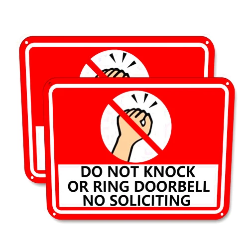 Tzbqrdj No Soliciting Sign for House - 2 Pack 10