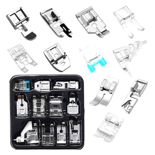 SXDLCX 11 Pcs Presser Feet Set Domestic Sewing Machine Presser Foot for Low Shank Snap on Singer Brother Janome Babylock Juki Toyota