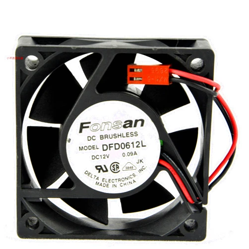 FONSAN DFD0612L 12V 0.09A 6cm 60mm x 20mm 2Wire Server Cooling Fan