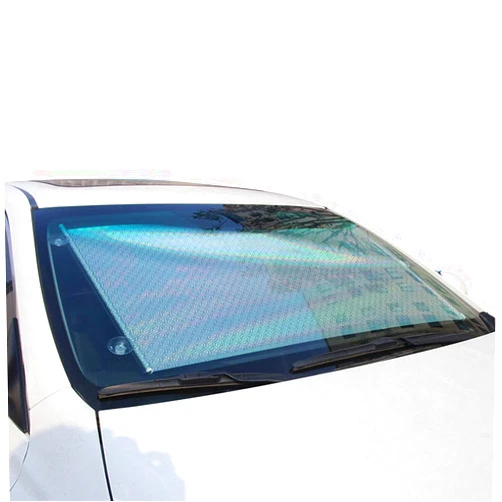 LSXIAO-Car Sun Shade Car Curtain Automatic Shrinkage Shading Sunscreen Insulation Front Windshield Suction Cup Fixing Summer (Color : Silver, Size : S)