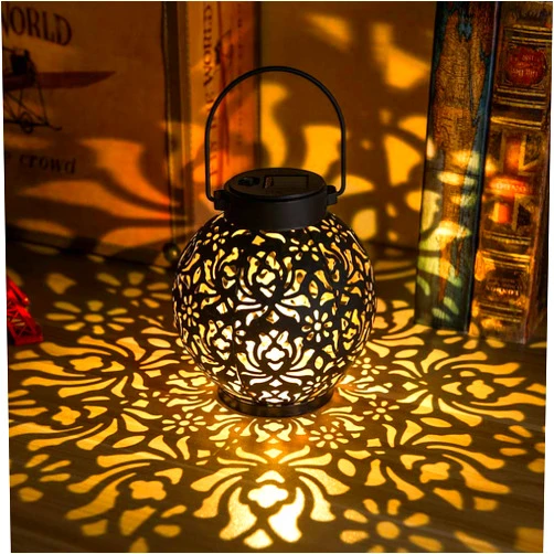 EXCMARK 2 Pack Outdoor Solar Hanging Lantern Lights Decorative Christmas Light for Garden Patio Courtyard Lawn and Tabletop. Unique Gifts for Women Gardening.