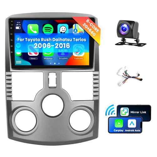 VECHTEL 2G+64G Car Radio for Toyota Rush Daihatsu Terios 2006-2016 Android 13 Car Stereo with Wireless Carplay Android Auto, 9.7 Inch Touch Screen, GPS/WiFi/Bluetooth/HiFi Audio/SWC/ + Backup Camera