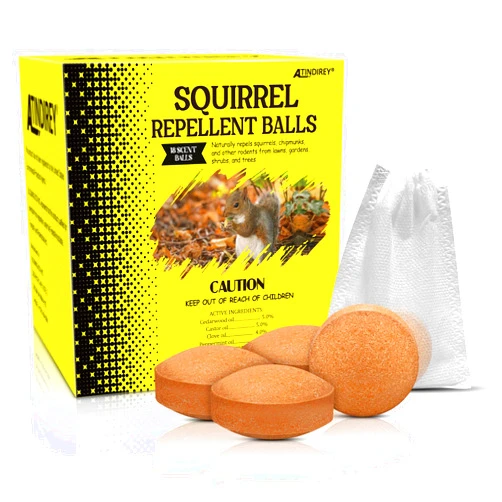 Atindirey Squirrel Repellent for Outdoor & Indoor Use, Chipmunk & Rodent Deterrent for Attic, Garden, Cars, Bird Feeders, Safe for Pets,30-60 Days Protection