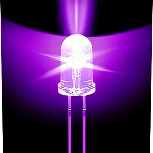 Generic 100PCS Super Bright 5mm Round UV/Purple Led Emitting Diode F5 LED Light for DIY Lights