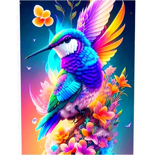 FQOVKYN 5D Hummingbird Diamond Painting Kits for Adults and Beginners, DIY Diamond Art Kits Round Full Drill Gem Painting Art and Crafts for Wall Decor 12 * 16 inch