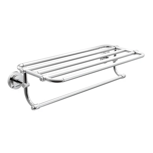 Moen DN0794CH Iso 24-Inch Wide Bathroom Hotel-Style Towel Shelf with Towel Bar, Chrome