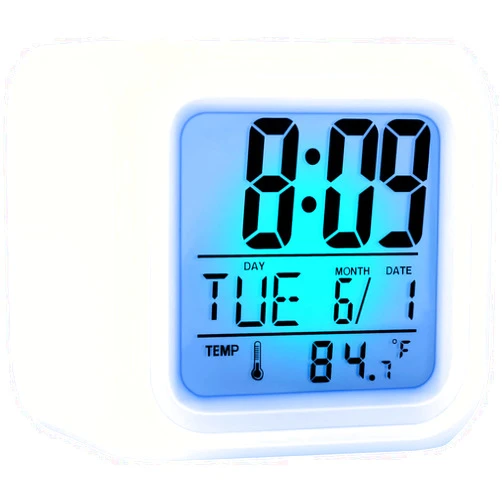 W OUTWIT Kids Alarm Clock 7 Color Night Light, Digital Alarm Clocks with Snooze, Alarm Clock for Kids, Wake Up Digital Clock for Room Decor
