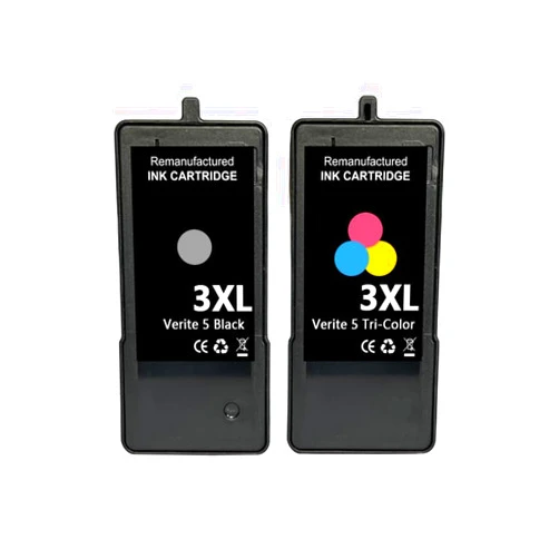 Cocopas High Pages Verite 5 3XL ReManufactured Ink Cartridge Replacement for Kodak Verite 5 XXXL for 55W ECO Verite 55 Eco Verite 65XXXL Verite 5 5XXXL Plus (1 Black/1 Tri-Color, 2 Pack)