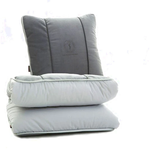 ALIBO Black Grey Travel Throw Blankets Compact Snooze Naptime Blanket Quilt Foldable Bench Sleeping Blankets Quillow