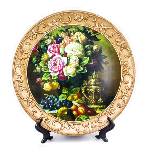 ZHAMS 10'' Ceramic Decorative Plate, Art Decoration (A)