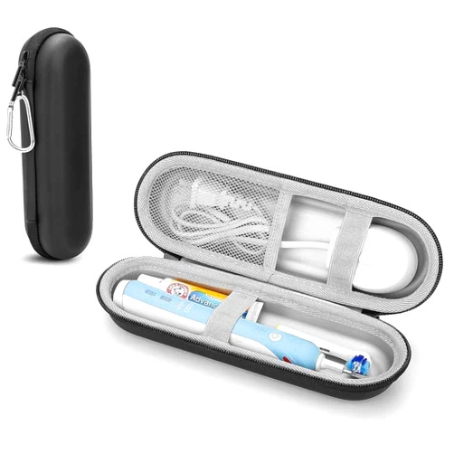 Tuchaolan EVA Toothbrush Travel Case Compatible with Philips Sonicare 100 6100 5100 6500 7500/ for Oral-B Pro Pro 500 3000 1500 5000 7500 7000 6000 9600 Electric Toothbrush (Black)