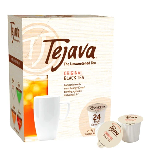 Tejava Original Unsweetened Black Tea Pods, Award-Winning Tea, 100% recyclable Single Serve Cups (24 Pack)