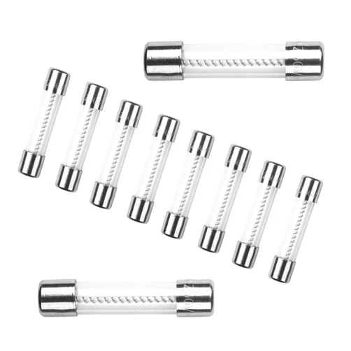 COMPSTUDIO 10Pcs 6x30mm T10AL250V 10A 250V Slow-Blow Fuse Glass Tube Fuse Slow-Acting Fuse Time-delay Fuse