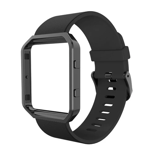 Simpeak Sport Band Compatible with Fitbit Blaze Smartwatch Sport Fitness, Silicone Wrist Band with Meatl Frame Replacement for Fitbit Blaze Men Women