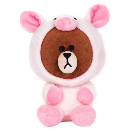GUND LINE Friends Piggy Brown Bear Plush Stuffed Animal, 7