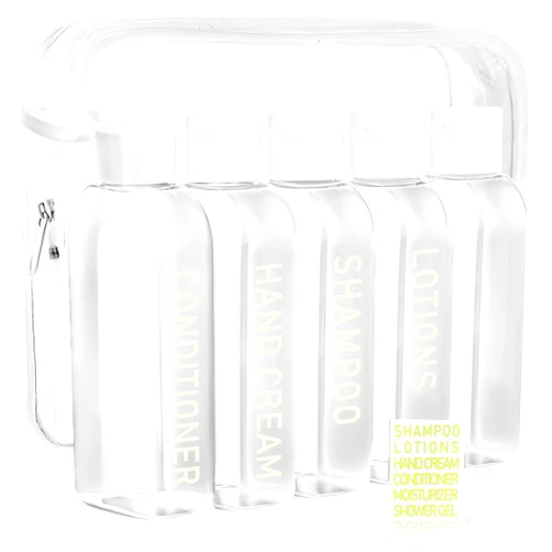 CHEODIN Travel Shampoo Bottles 5 pcs 3.4oz TSA Approved Travel Bottles for Toiletries Travel Size Bottles Leak Proof Empty Lotion Containers with Flip Cap Small Plastic Squeeze Bottlesp-Clear