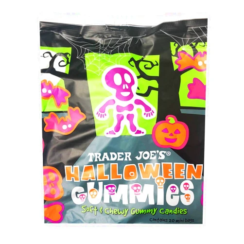 TJ Trader Joe's Limited Edition Halloween Gummy Candies 1 Pack, 20 Mini bags