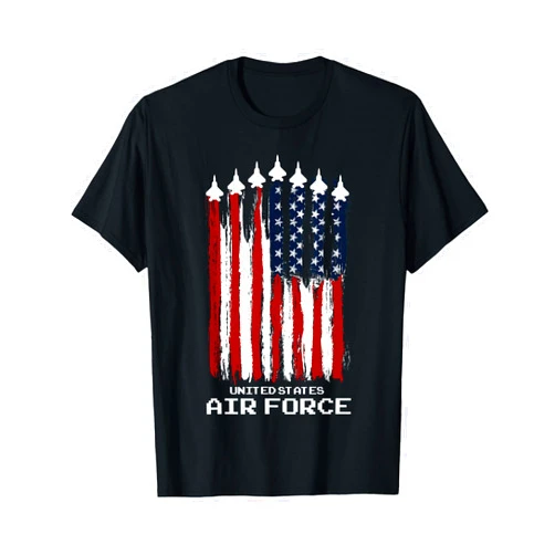 Cool Pilot USA American Flag July 4th Patriotic Vintage US Air Force Veterans USA American Flag 4th of July T-Shirt