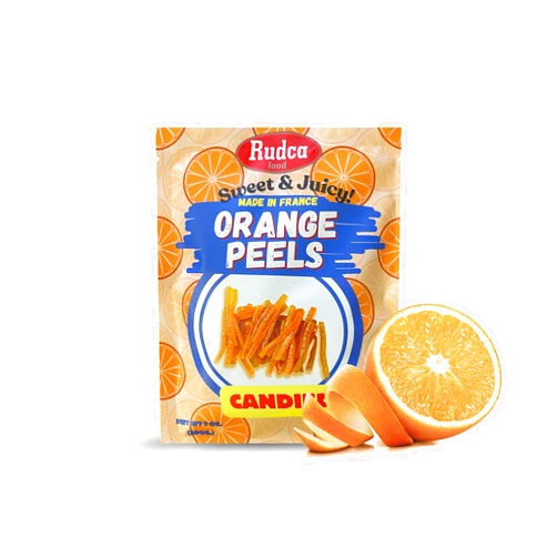 Rudca Food Premium Candied Wet Orange Strips - Ready-to-Eat or Cook, French Gourmet Treat, 7oz Pack
