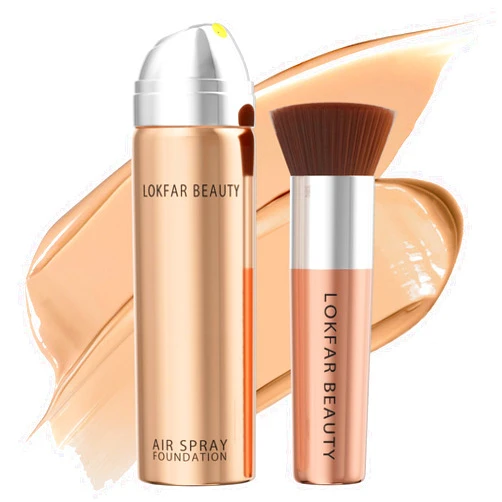 TOSOUATOP Airbrush Foundation Set with Soft Makeup Brush, [Light Weight], [Long Lasting], [Anti-aging Ingredient], [Oil Control Formula], Full Coverage Foundation for All Skin Type, 04# Buff Beige
