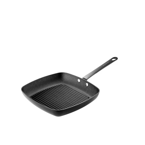 Scanpan Black Edition 11 inch Square Nonstick Grill Pan – Compatible with Gas and Electric Stovetops, Metal Utensil Safe, Oven Safe to 500°F, Dishwasher Safe