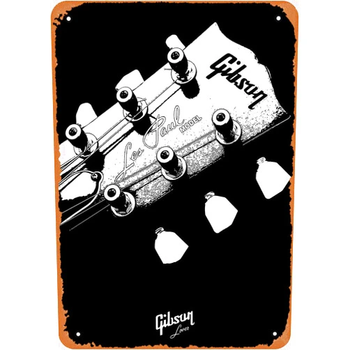 EICOCO Guitars Music Gibson Les Paul Headstock Plaque Poster Metal Tin Sign 8