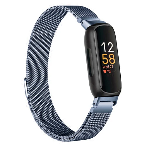 Wongeto for Fitbit Inspire 3 Bands Women Men, Stainless Steel Metal Mesh Loop Adjustable Magnetic Wristband Replacement Strap for Fitbit Inspire 3 Fitness Tracker