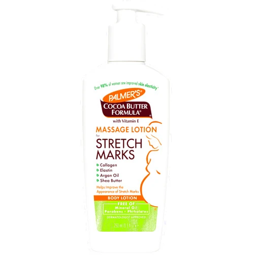 Palmer's Cocoa Butter Formula Massage Lotion For Stretch Marks, Pregnancy Skin Care, Belly Cream with Collagen, Elastin, Argan OIl and Shea Butter, 8.5 Ounces