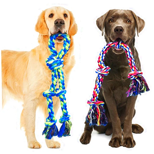 Feeko Dog Rope Toys for Large and Medium Aggressive Chewers, 2 Pack Heavy Duty Dog Rope Toy for Large Breed, Indestructible Dog Chew Toys, Tug of War Dog Toy, 100% Cotton Teeth Cleaning