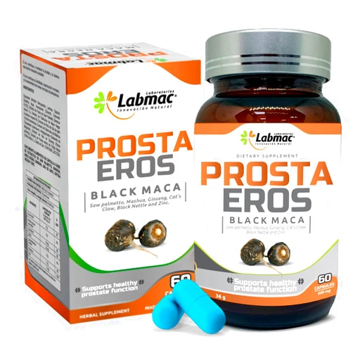 Prosta Eros ProstaEros- Prostate Support Supplement for Men's Health- Black Maca, Saw Palmetto, Mashua, Cat's Claw, Gingseg, Black Nettle and Zinc. Capsules 60 Count (Pack of 1)