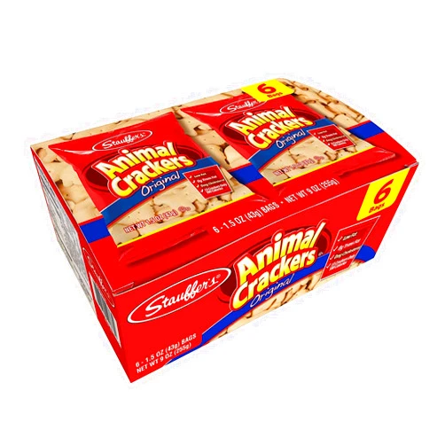 Stauffers Original Animal Crackers, 12 Snack Packs, 1.5 Oz. Each
