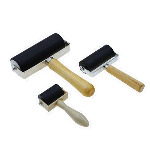 COEAYO 3 Pack Rubber Roller - Brayer Rollers with 3 Size for Crafting Brayer Rollers for Printmaking Brayer Tool Paint Brush Ink Applicator Art Craft Oil Painting Tool (2.4 inch,4 inch,5.9 inch)
