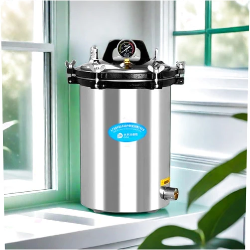 VIBURISH 24L Portable Lab Steam Autoclave Sterilizer Stainless Steel High Pressure Temperature Steam Cleaning Machine