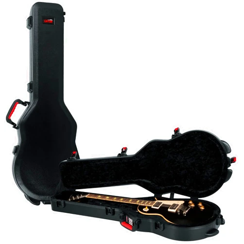 Gator Cases Molded Flight Case for Les Paul Electric Guitar with TSA Approved Locking Latch, (GTSA-GTRLPS)
