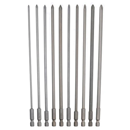 Rocaris 10 Pack Extra Long Phillips Screwdriver Bit Sets, 1/4 Inch Hex Shank Magnetic Screwdriver Bits Cross Head S2, 8 Inch
