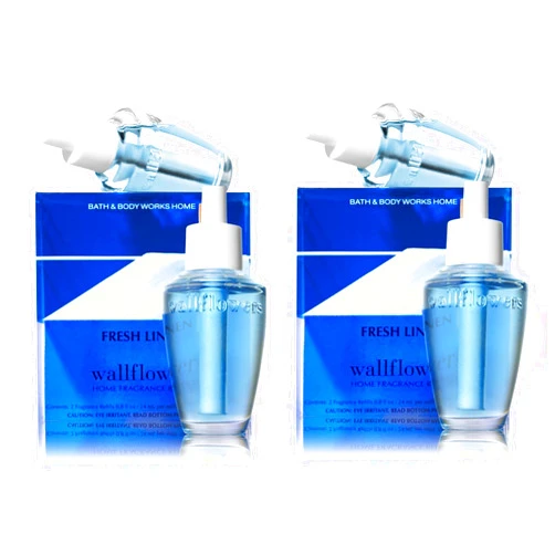 Bath & Body Works Fresh Linen Wallflower Bulb Refills TWO boxes, FOUR bulbs!