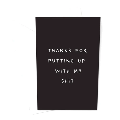 LEMON LOCO Thanks for Putting Up with My Greeting Card | Funny Thank You Card for Friend, Colleague, Teacher Or Boss, Funny Leaving Card for Friend, Colleague, Teacher Or Boss