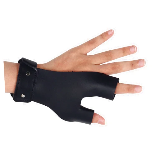 SOPOGER Archery Shooting Glove Hand Guard Finger Protector Youth Adult Protective Leather Finger Guard Left Hand for Traditional Recurve Compund Bow Outdoor Hunting Practice