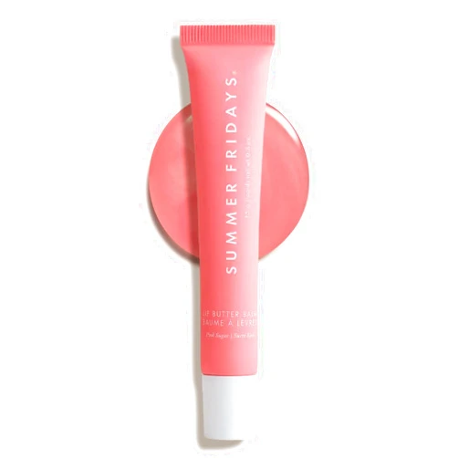Summer Fridays Tinted Lip Butter Balm - Conditioning Vegan Lip Balm for Instant Moisture, Shine & Hydration - Sheer-Tinted, Soothing Skincare - Pink Sugar (.5 Oz)