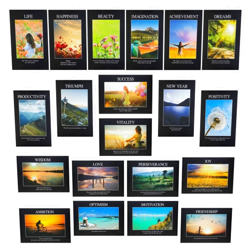 The Gifted Stationery Demotivational Poster with Inspirational Quotes (13x9 in, 20 Pack)