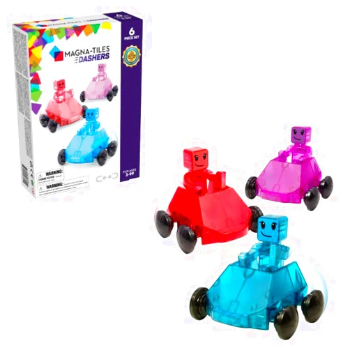 MAGNA-TILES Dashers 6-Piece Magnetic Construction Set, The Original Magnetic Building Brand, Small