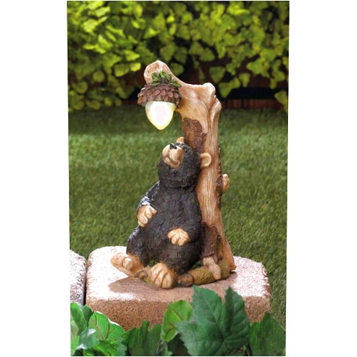 Cicony wakatobi Rustic Black Bear Country Path Solar Light LED lamp Outdoor Garden Art Statue