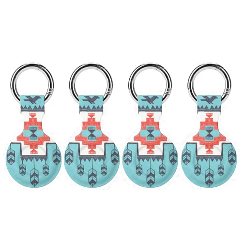 LJFABKY Thnic Tribal Aztec Dreamcathcher Soft Silicone Case for AirTag Holder Protective Cover with Keychain Key Ring Accessories