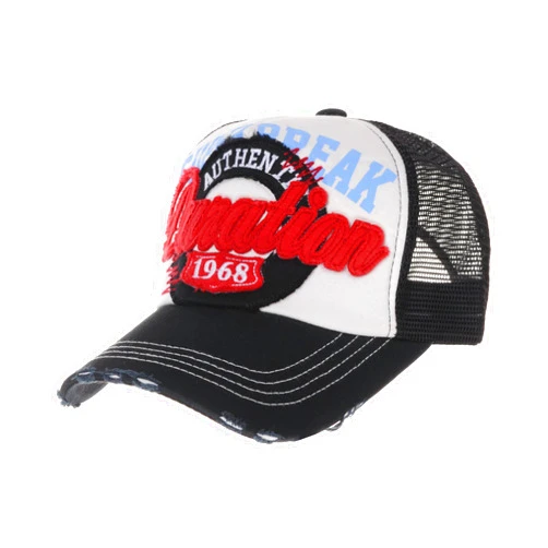 WITHMOONS Meshed Baseball Cap Distressed Trucker Hat Star KR1185