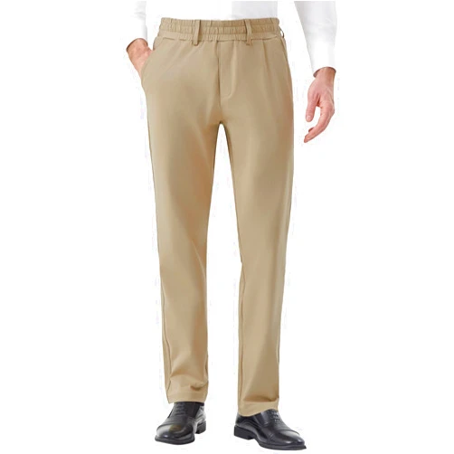 Idtswch Elastic Waist Pants for Senior Men with Magnetic Closure for Business Casual Formal Wear
