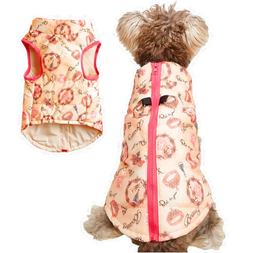 Jecikelon Small Dog Winter Coat Windproof Warm Puppy Jacket Zip Up Dog Snowproof Vest with D-Ring (Medium, Y05 Light Orange)