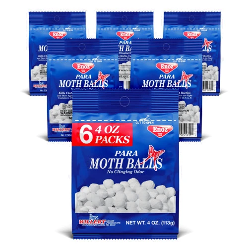 Enoz para Moth Balls For Insects, Kills Clothes Moths and Carpet Beetles, No Clinging Odor, 4 Oz (Pack of 6)